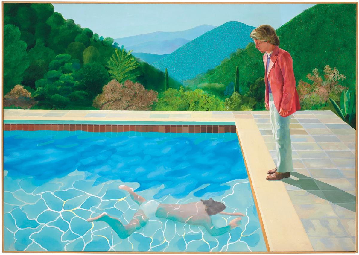 Portrait of an Artist (Pool with Two Figures) is a both a double portrait and pool painting, both hallmarks of Hockney's work Christie's Images Ltd 2018