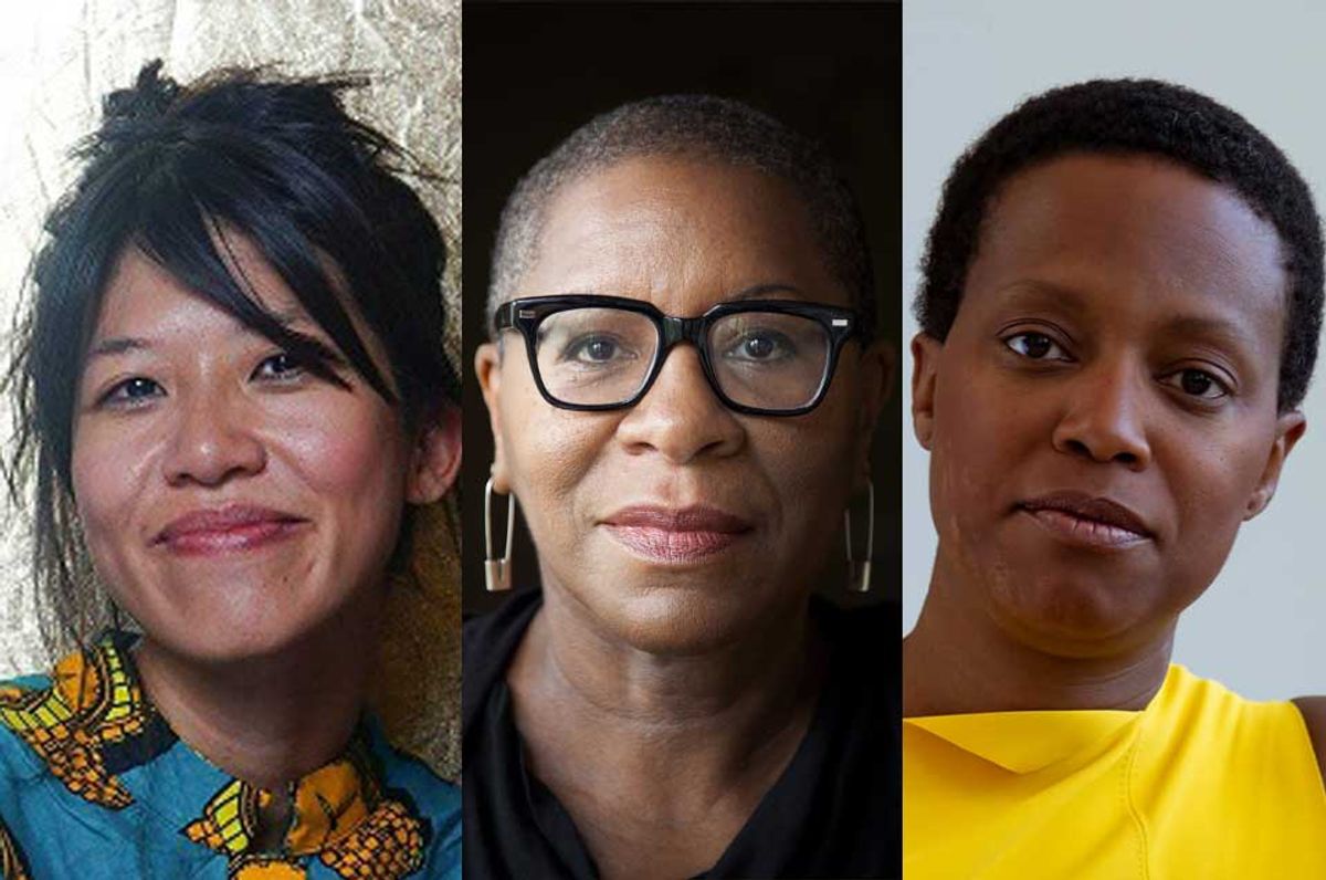 The three Next Level/Spare Room Award winners: Hu’o’ng Ngô, Folayemi Wilson, and Amanda Williams