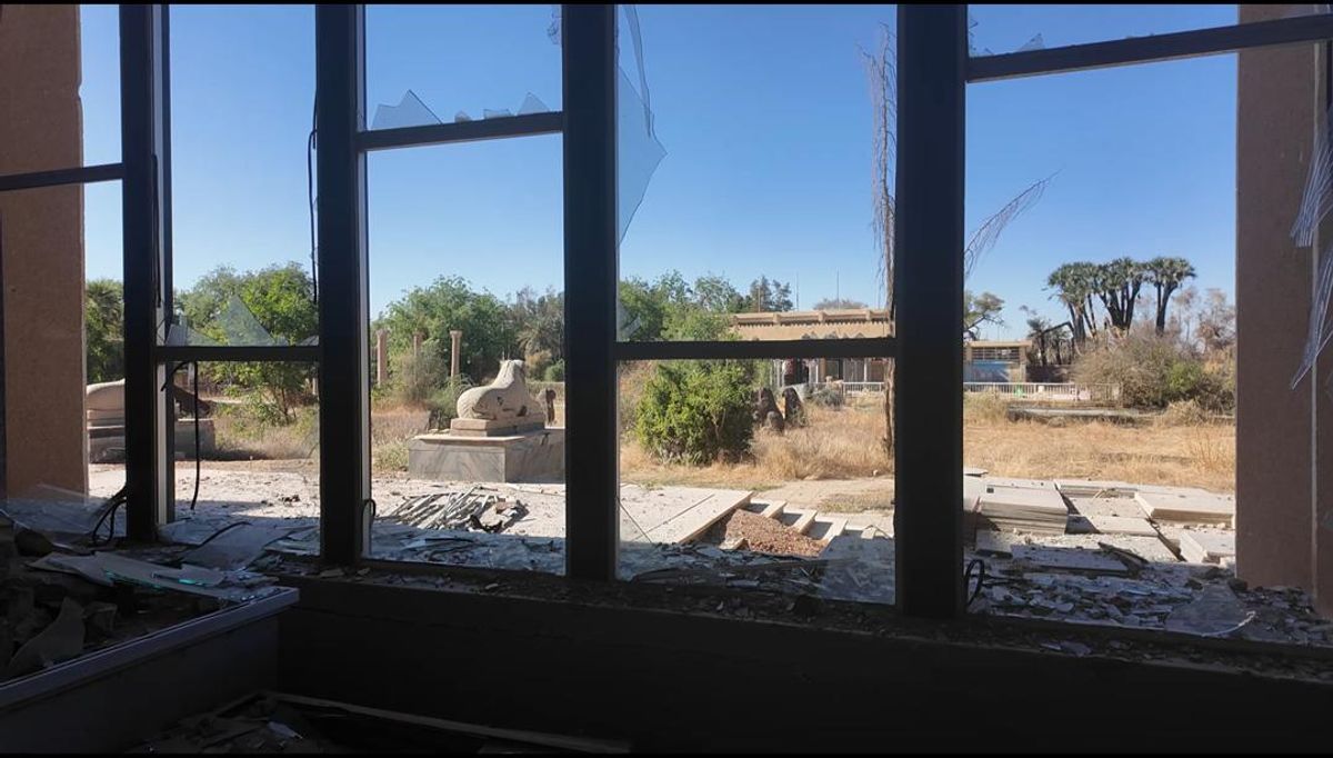 The shattered facade at the National Museum
Photo: National Corporation for Antiquities and Museums