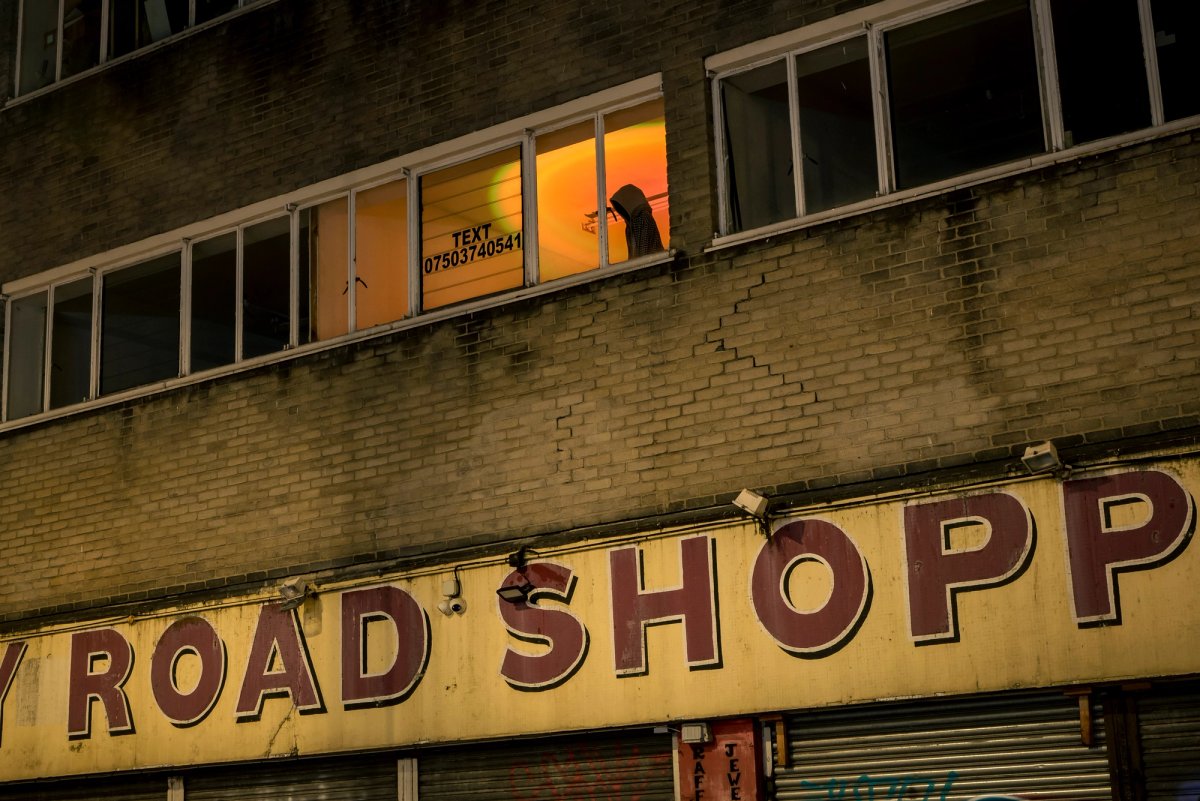 Exterior view of Ridley Road Project Space in Dalston, during Prem Sahib's solo exhibition