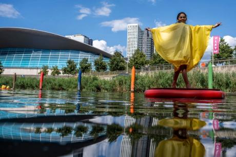  I am Discosailing: Rasheed Araeen's water ballet comes to east London's outdoor sculpture trail, The Line 