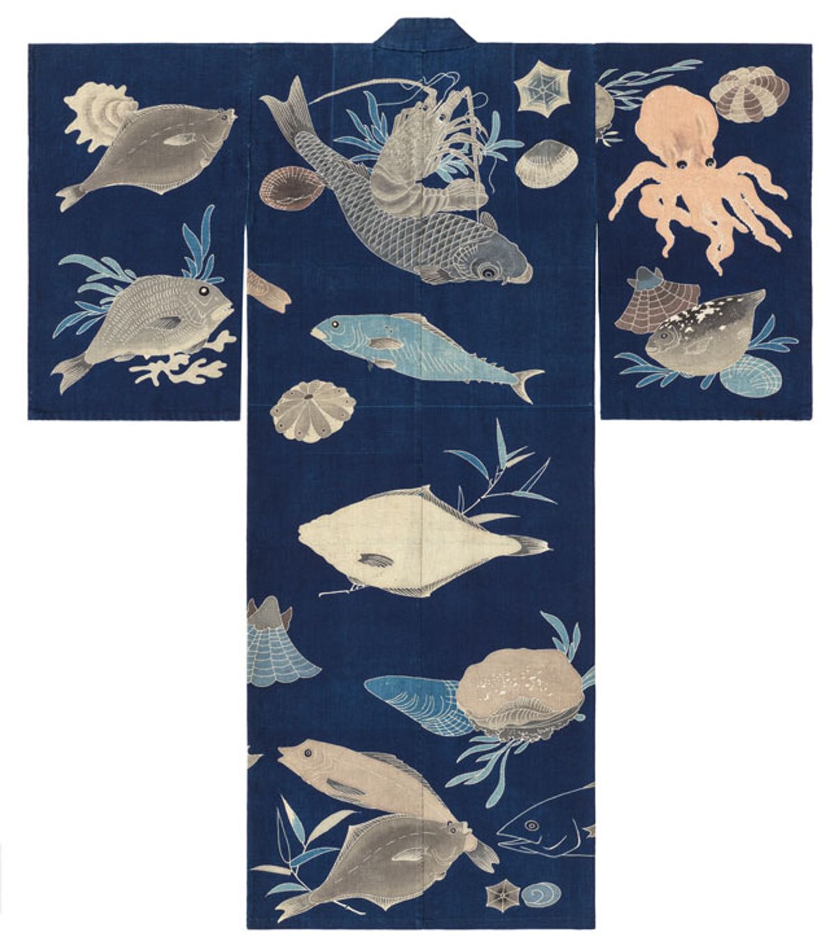 A 20th century festival kimono decorated with sea creatures John R. Van Derlip Fund and the Mary Griggs Burke Endowment Fund; purchase from the Thomas Murray Collection