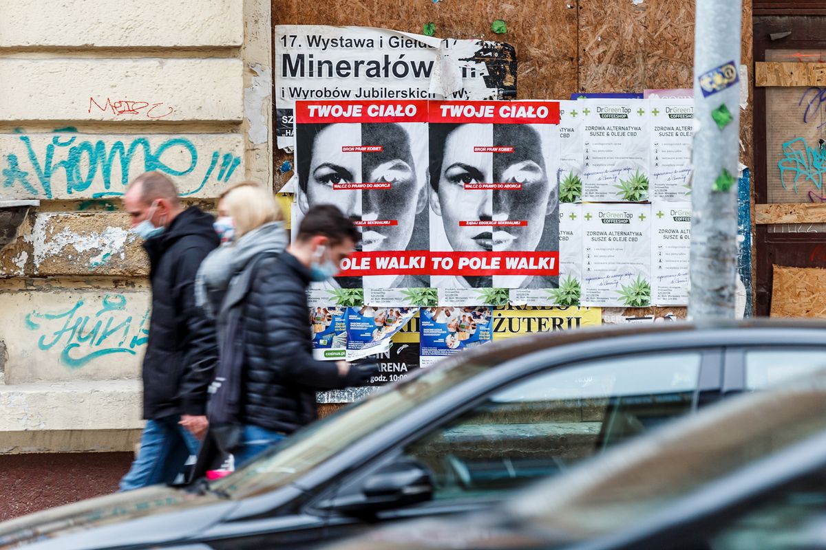 Barbara Kruger's Your Body is a Battleground has been plastered on the streets of Szczecin © Andrzej Golc