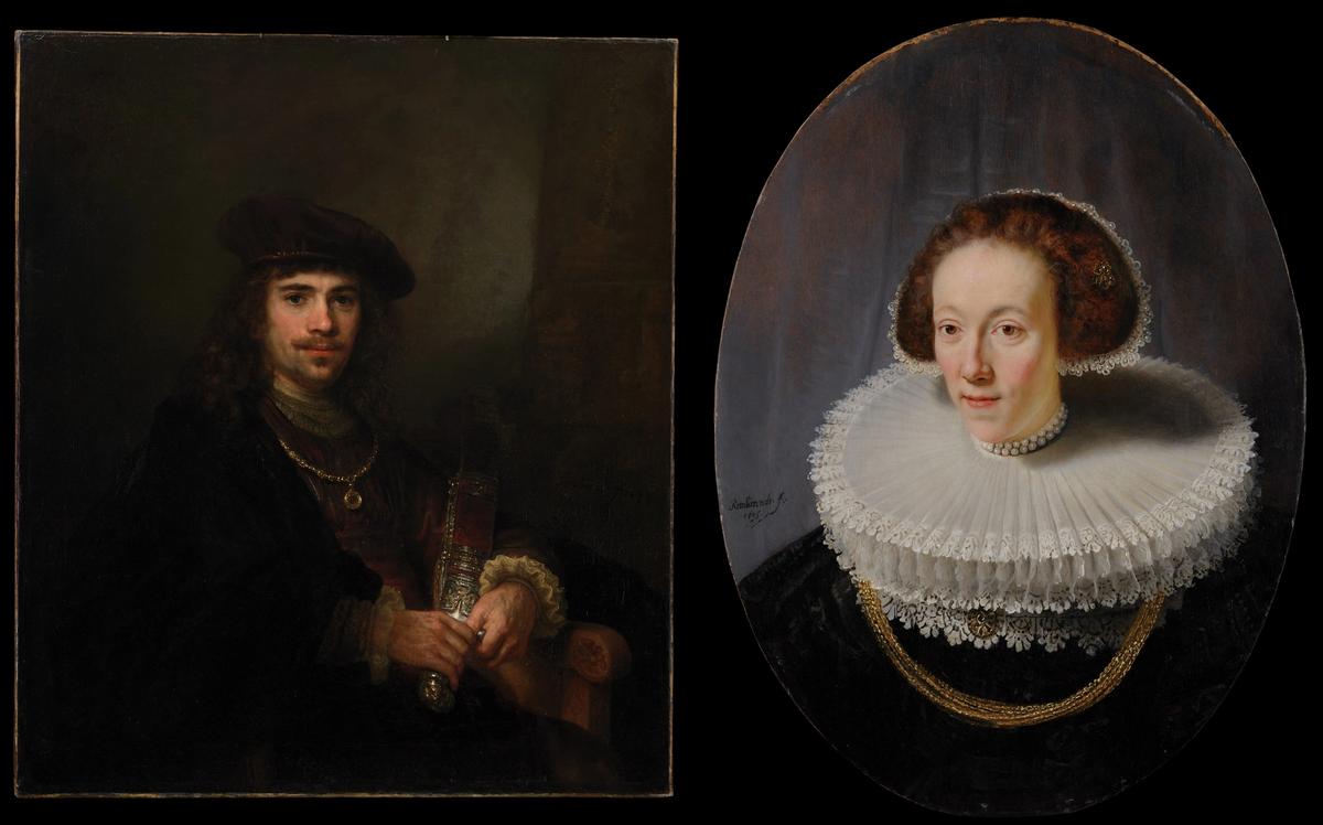 Man with a Sword (around 1640-44) and the Portrait of Petronella Buys (1635) The Leiden Collection