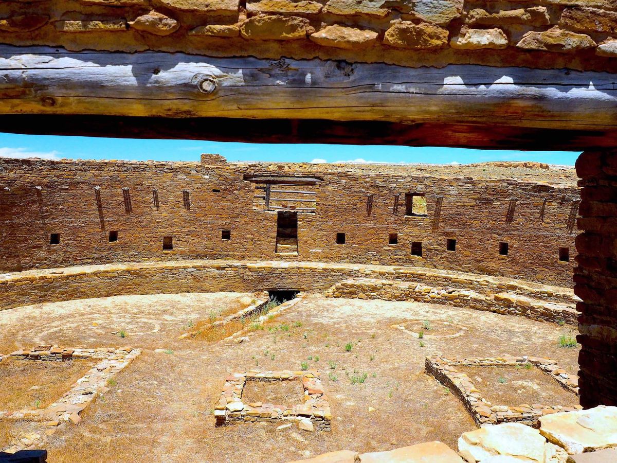 A structure in Chaco Culture National Historical Park Photo by AlisonRuthHughes, via Wikimedia Commons