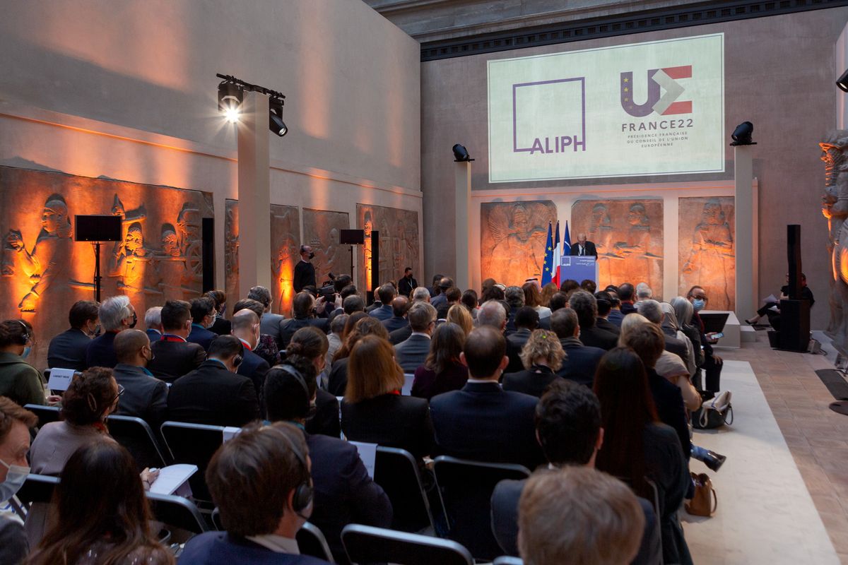 The Aliph Donors’ Conference on 31 January at the Musée du Louvre in Paris. Courtesy of Aliph