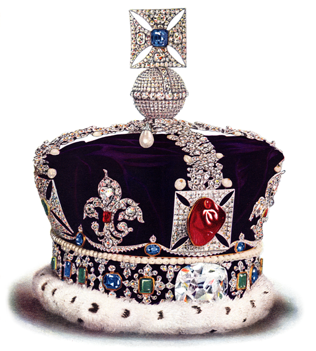 The Imperial State Crown of the United Kingdom

Image: G. Younghusband & C. Davenport's The Crown Jewels of England (1919) ,  p. 6.