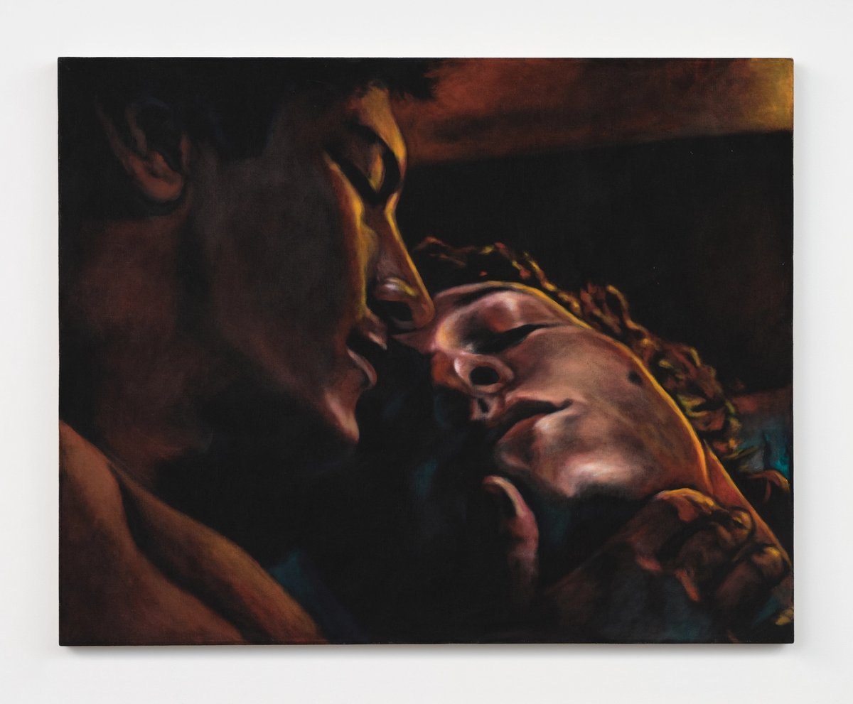 RF. Alvarez’s Heated Rivalry-inspired painting sold just hours into the VIP preview on Wednesday for $14,500 Courtesy of Megan Mulrooney