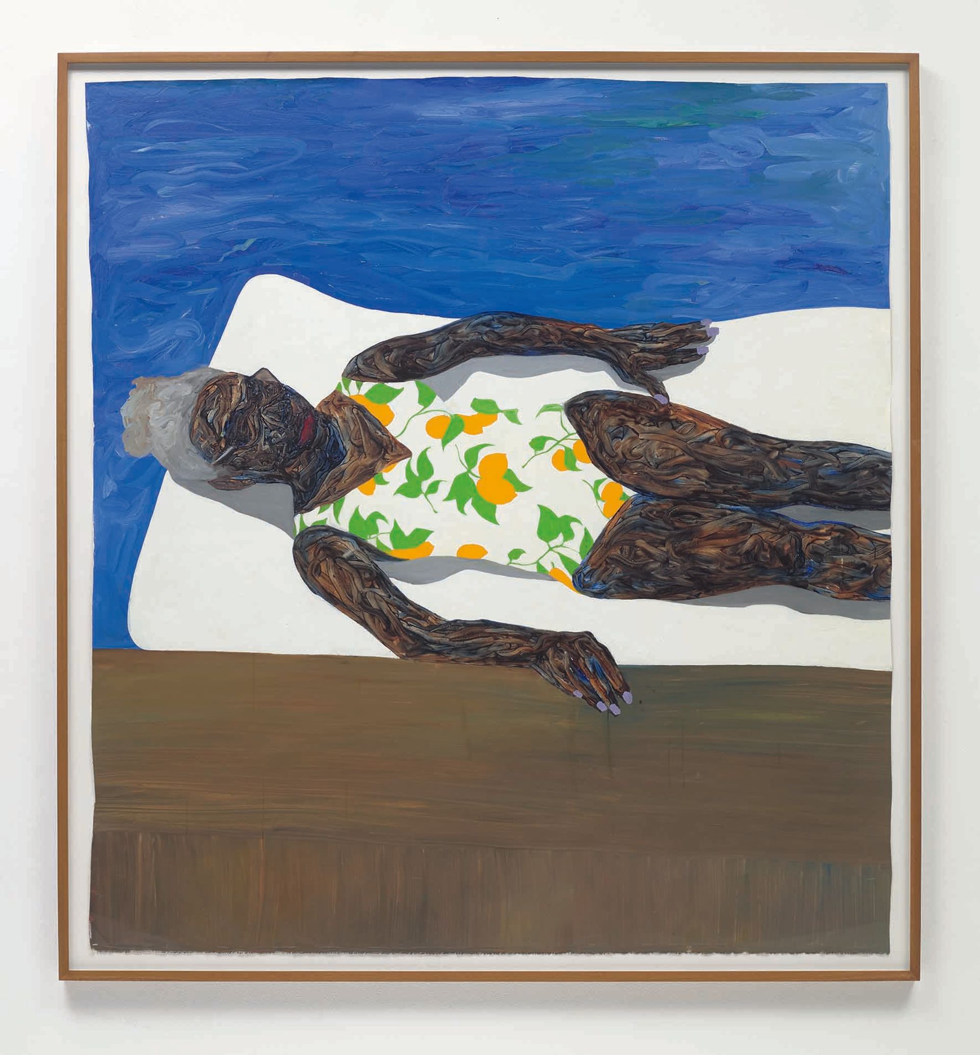 The Lemon Bathing Suit (2019) by the rising Ghanaian artist Amoako Boafo sold at Phillips earlier this year for £675,000, more than ten times its estimate Courtesy of Phillips.