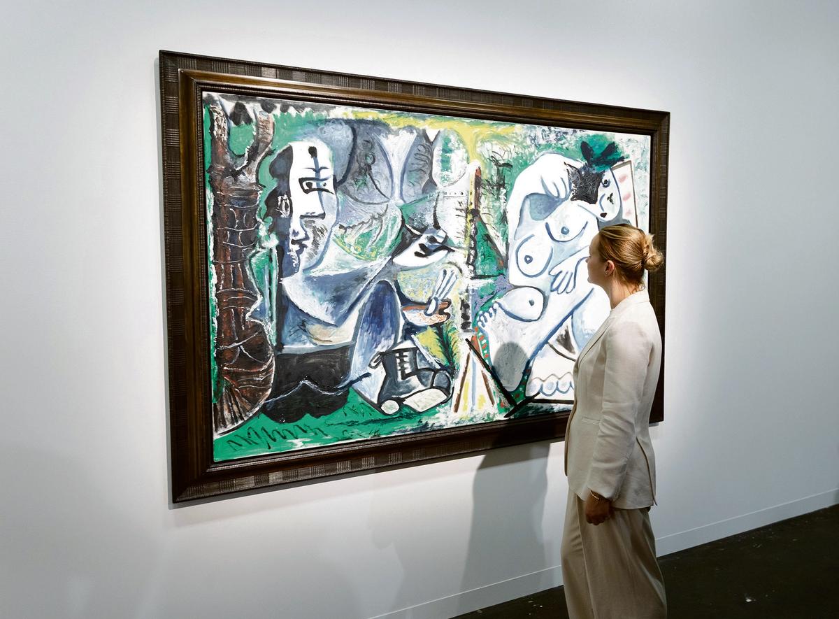 Pablo Picasso’s 1963 Cubist work Le peintre et son modèle dans un paysage was the biggest ticket sale on the fair’s VIP preview day Photo: David Owens; © Succession Picasso/2026, ProLitteris, Zurich