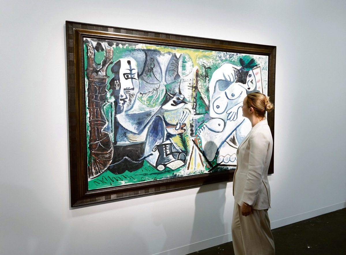 Pablo Picasso’s 1963 Cubist work Le peintre et son modèle dans un paysage was the biggest ticket sale on the fair’s VIP preview day Photo: David Owens; © Succession Picasso/2026, ProLitteris, Zurich