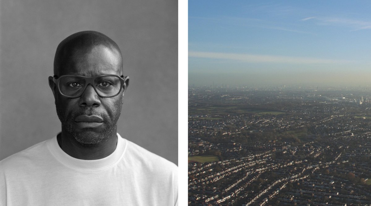 Left to right: Portrait of Steve McQueen / Still from Steve McQueen's Grenfell (2019) © Photo James Stopforth / Courtesy of the artist