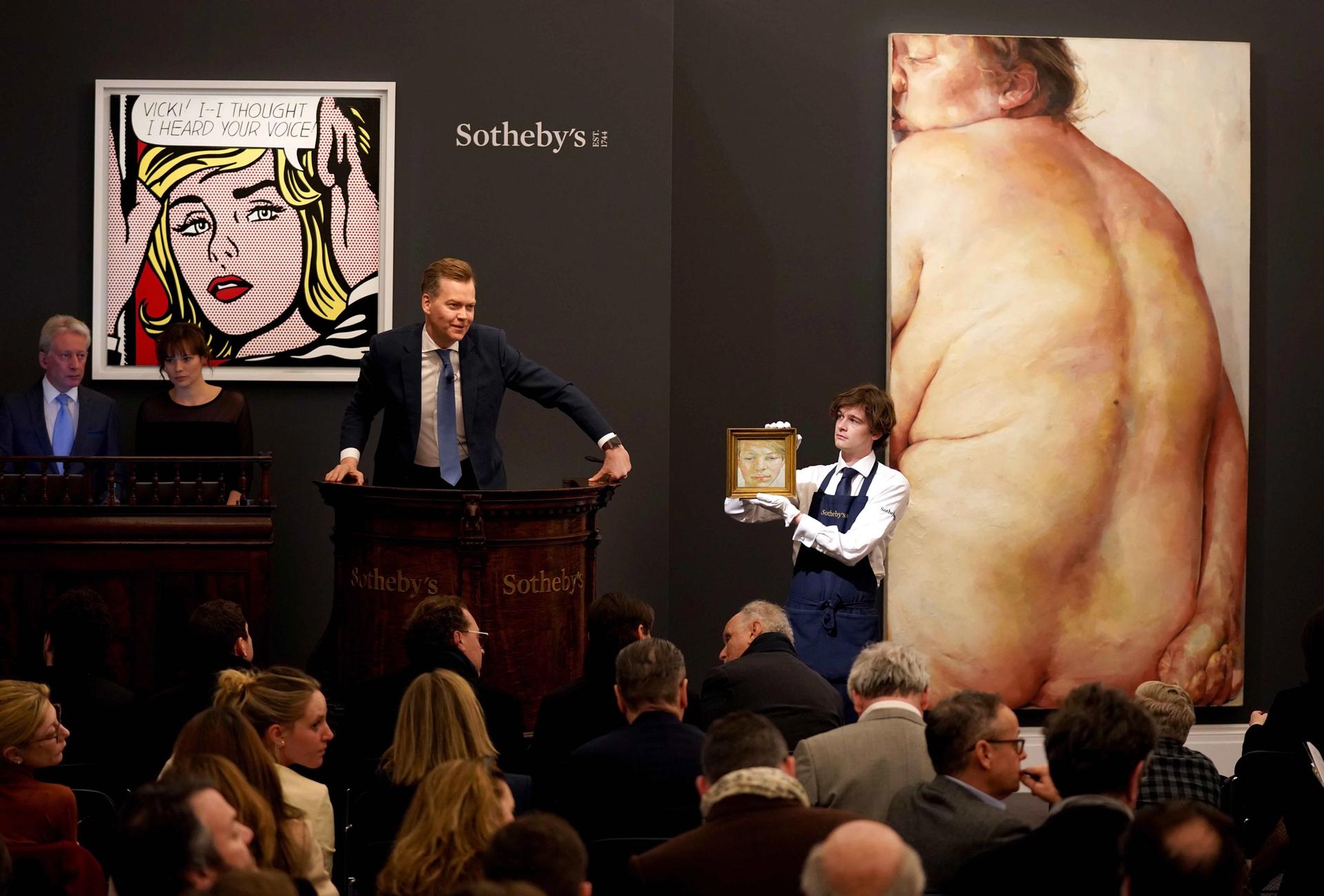 Jenny Saville's Juncture (1994) sold over the phone to its guarantor for £4.8m (£5.4m with fees) against an estimate of £5m-£7m Courtesy of Sotheby's