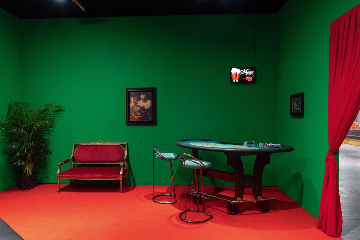 Place your bets: Meredith Rosen Gallery’s stand at Art Basel in Miami Beach in 2022 offered fair visitors a different kind of deal, with a restaging of the Belgian artist Guillaume Bijl’s interactive casino installation of 1984
Photo: Adam Reich