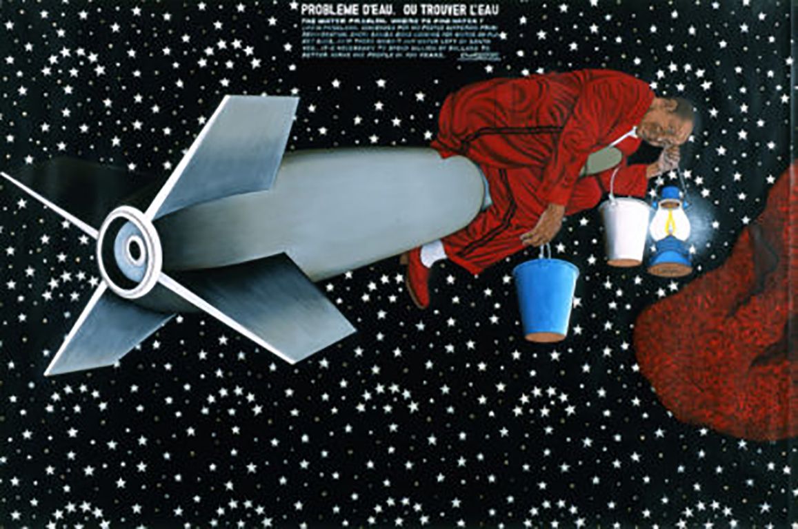 Chéri Samba's "Water Problem" (2004) has been donated to the Museum of Modern Art. Courtesy of the Museum of Modern Art, New York. CAAC-The Pigozzi Collection