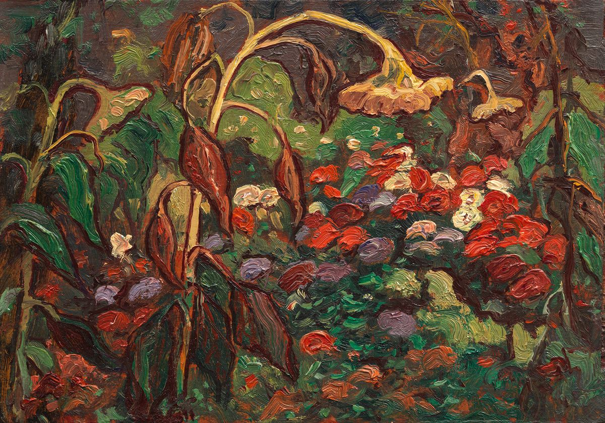 An oil sketch after The Tangled Garden, one of ten works originally attributed to J.E.H. MacDonald, acquired by the Vancouver Art Gallery in 2015 Courtesy of Vancouver Art Gallery