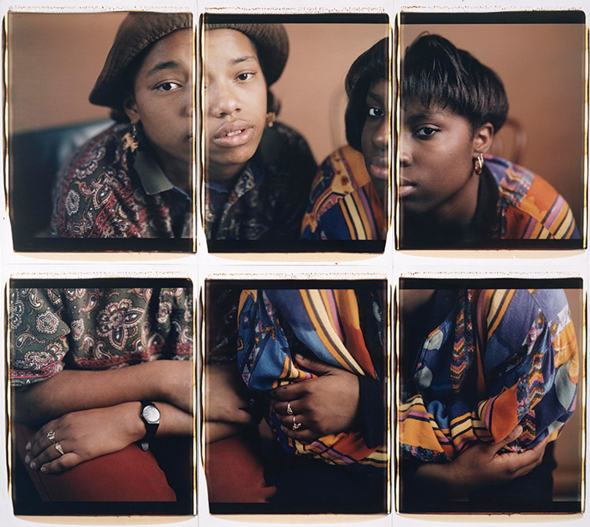 Martina & Rhonda (1993), which Bey made using Polaroid’s six dye diffusion transfer prints Whitney Museum of American Art, New York