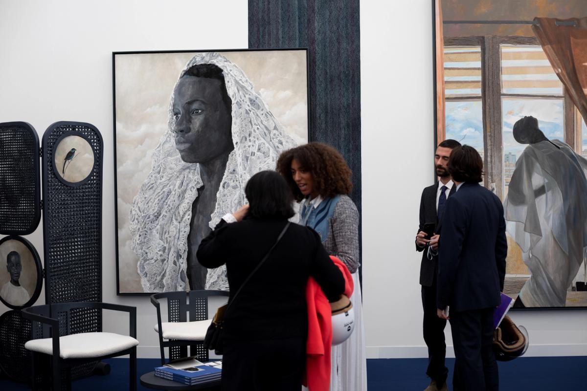 Clare McAndrew estimates that 377 fairs will take place in 2024. Pictured: Galerie Cecile Fakhoury at Paris+ 2023 Image: Courtesy of Paris+ par Art Basel