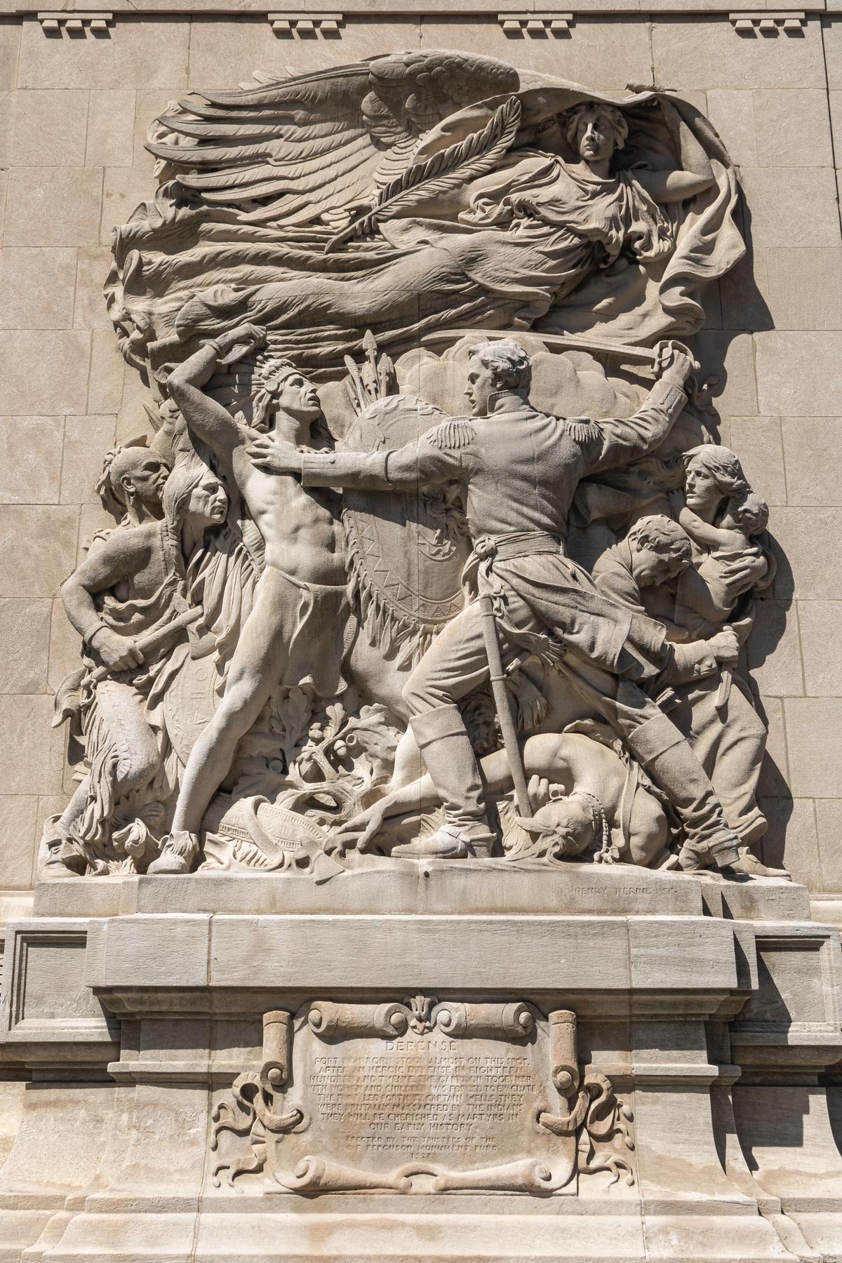 Henry Hering's The Defense (1928) on DuSable Bridge is among the monuments flagged by the committee