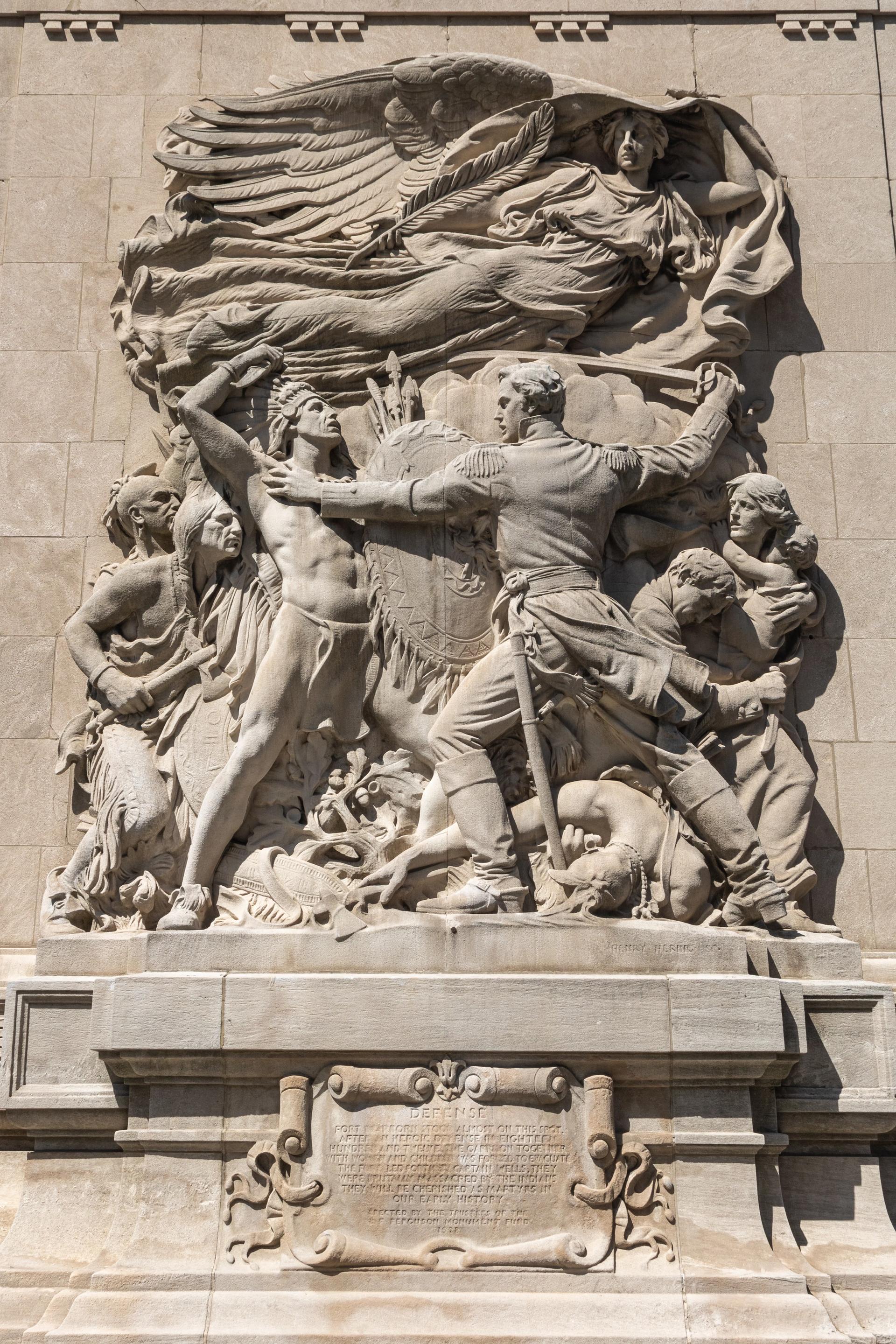 Henry Hering's The Defense (1928) on DuSable Bridge is among the monuments flagged by the committee 