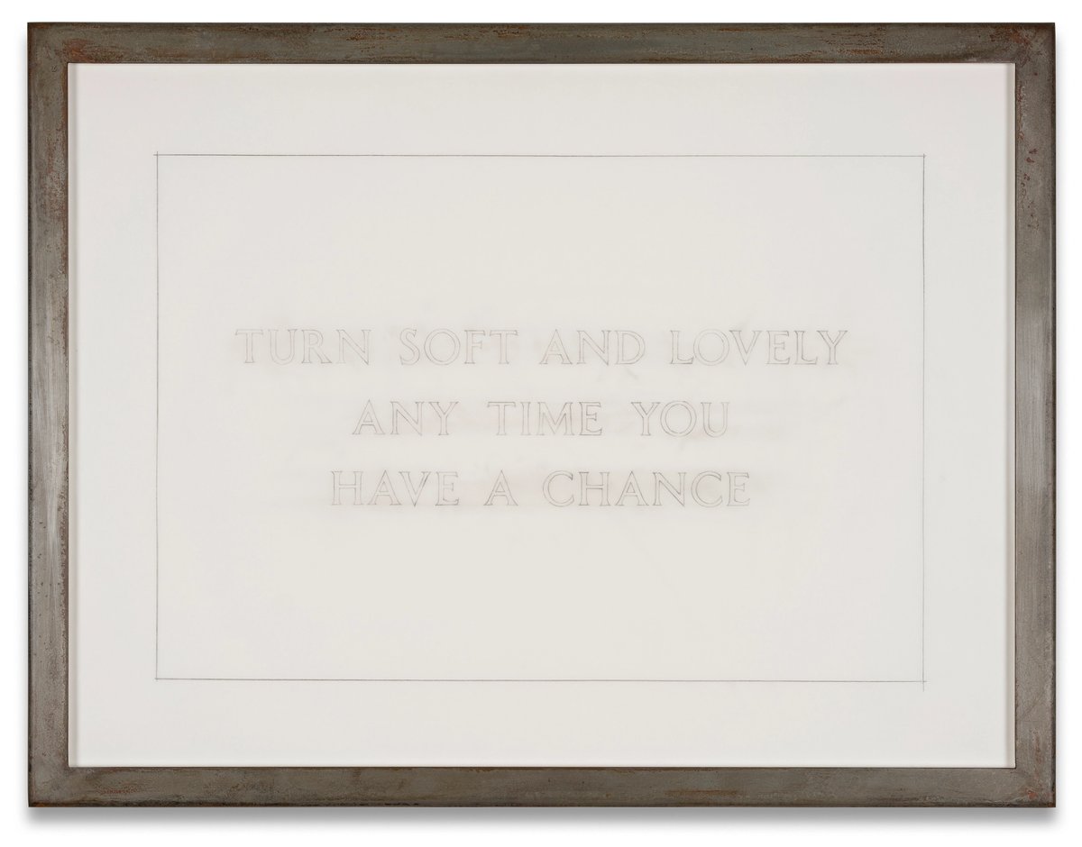 Jenny Holzer's Survival: Turn soft and lovely... (2005)
© 2005 Jenny Holzer;(ARS) NY. Photo: Sveva Costa Sanseverino. Courtesy of Sprüth Magers