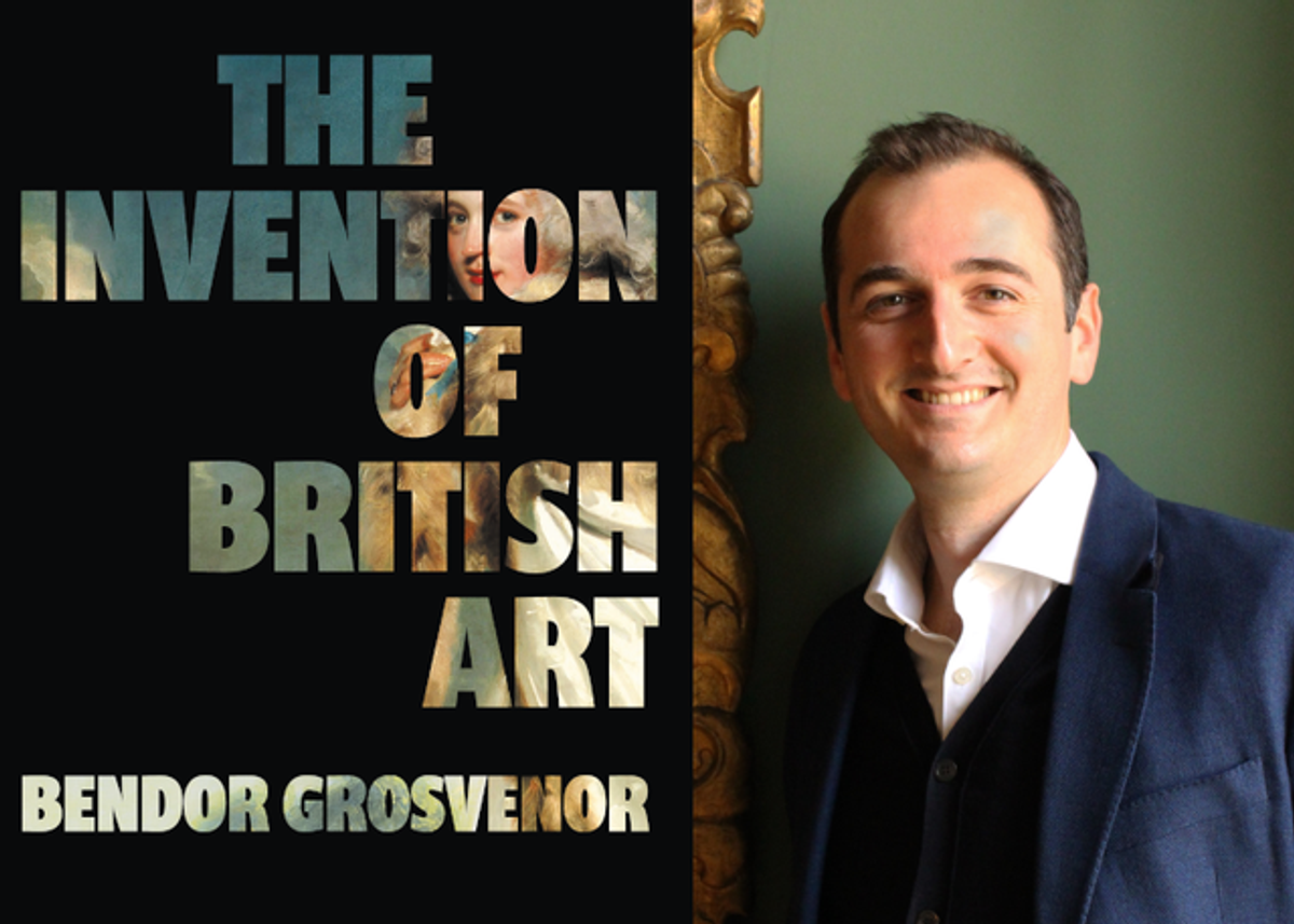 Bendor Grosvenor with his non-fiction book The Invention of British Art