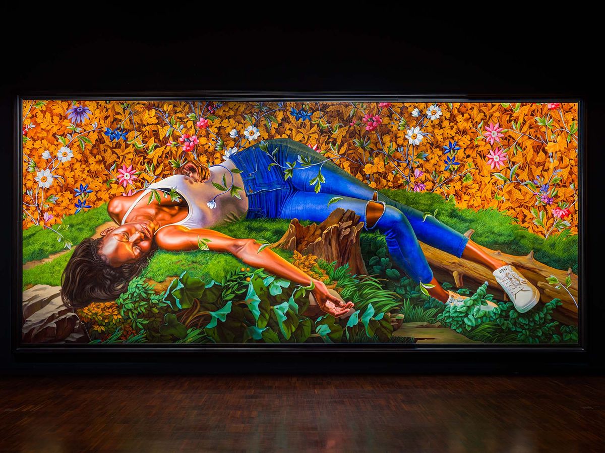 Kehinde Wiley, Young Tarentine II (Ndeye Fatou Mbaye), 2022 ©️ 2022 Kehinde Wiley. Courtesy of the artist and Templon, Paris/Brussels/New York. Photo: Ugo Carmeni