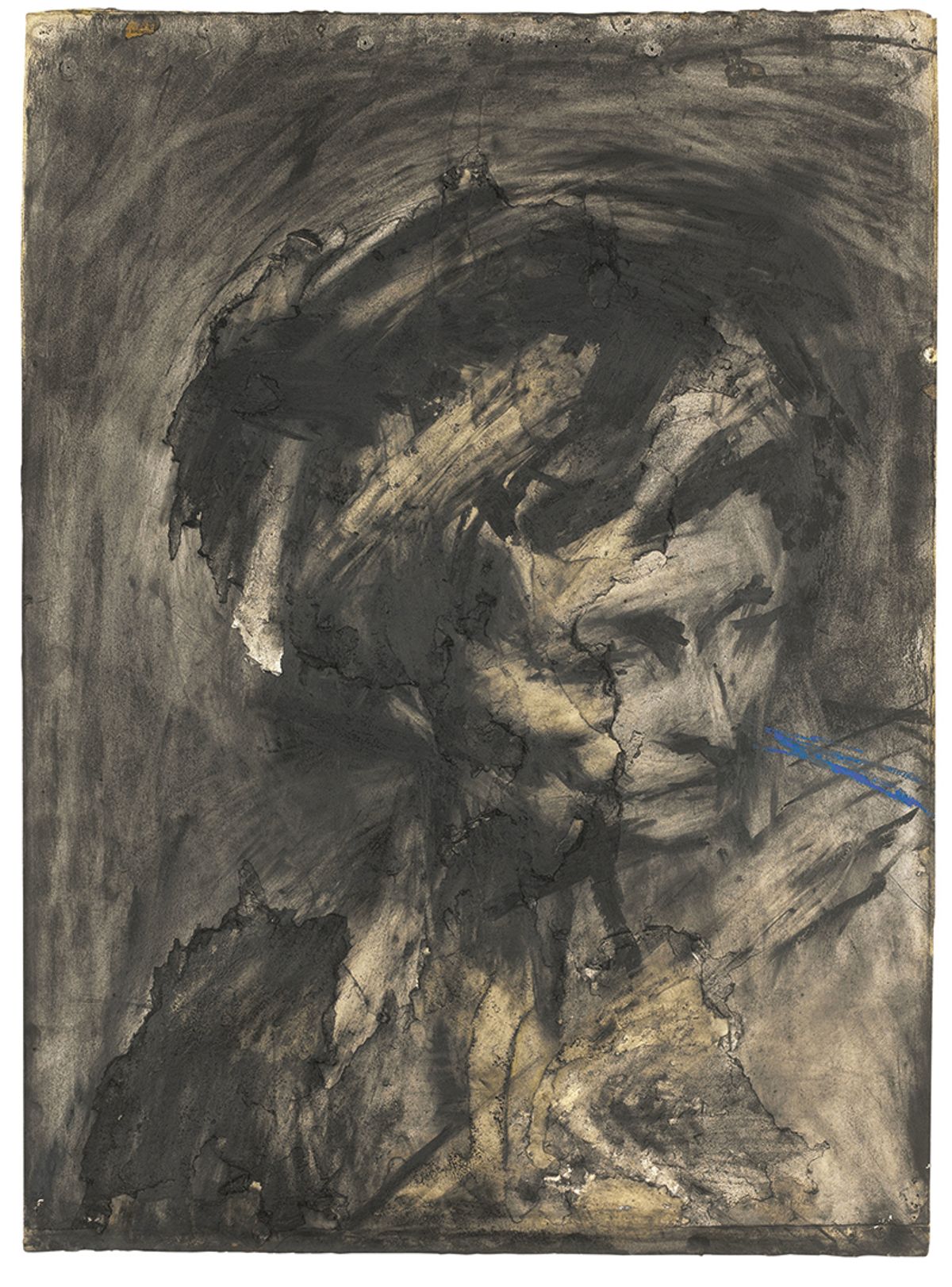 Frank Auerbach’s 1961 drawing of his cousin Gerda Boehm, who was the only relative he saw again after the Second World War © The artist; courtesy of Frankie Rossi Art Projects; London