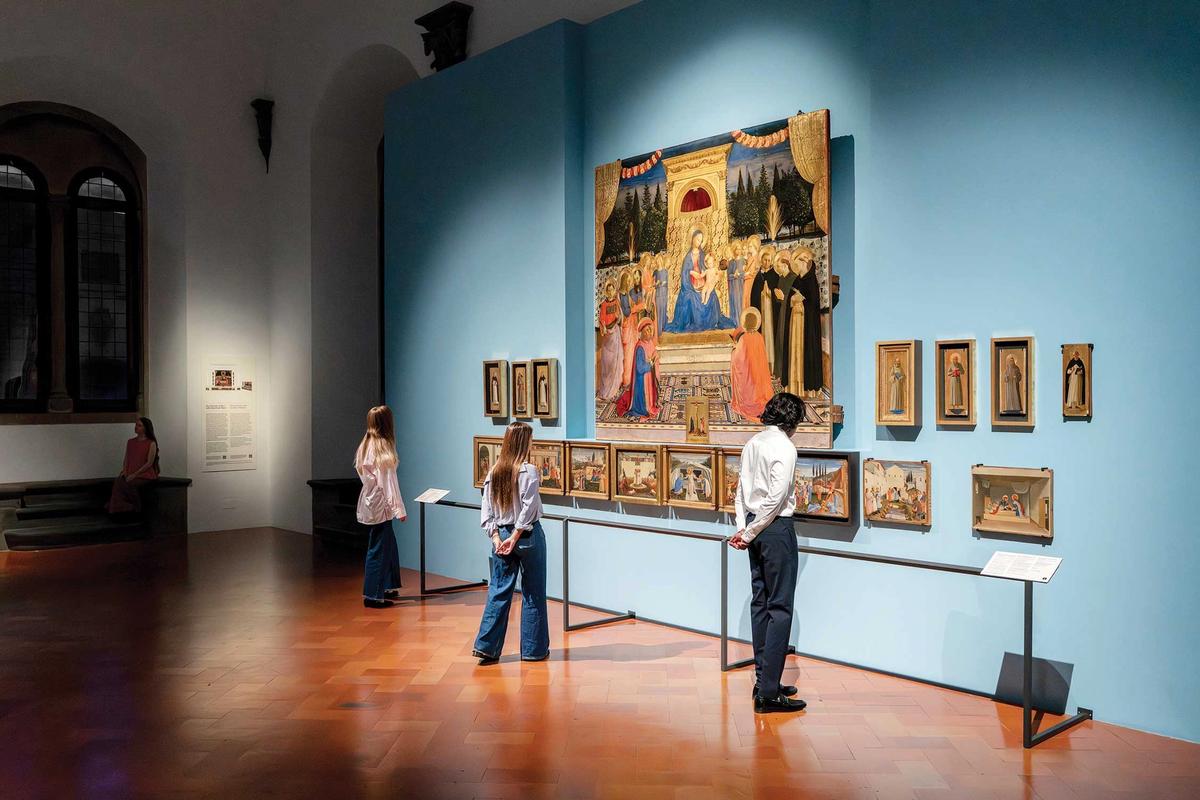 At the Palazzo Strozzi, Fra Angelico’s San Marco Altarpiece has been reassembled with the nine predella panels that originally ran underneath it Ela Bialkowska/OKNO Studio