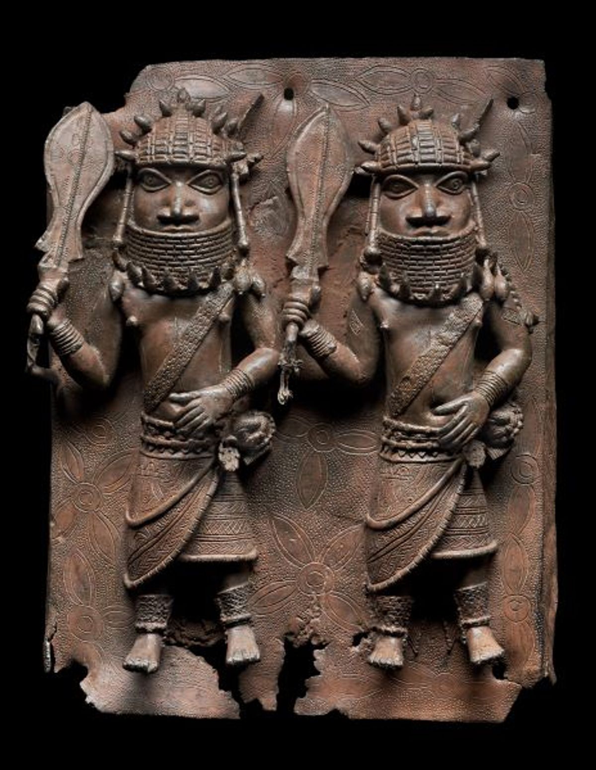 Relief Plaque Showing Two Officials with Raised Swords (16th century) Courtesy Museum of Fine Arts, Boston