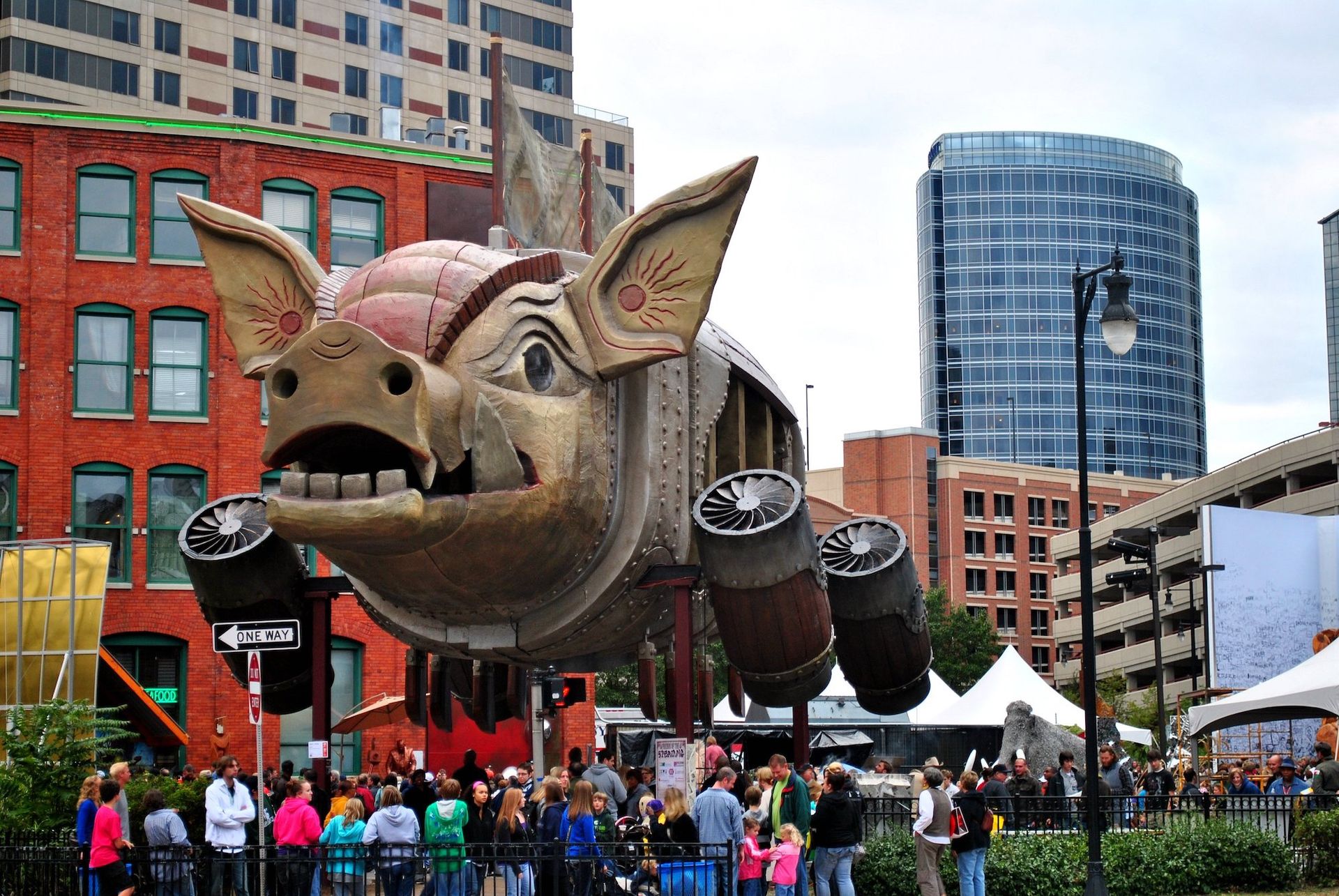 The ninth-place entry in ArtPrize 2010, Parsifal the SteamPig (2010), by Thomas Birks, Joachim Jensen and Michael Knoll Photo by David Guthrie, via Flickr