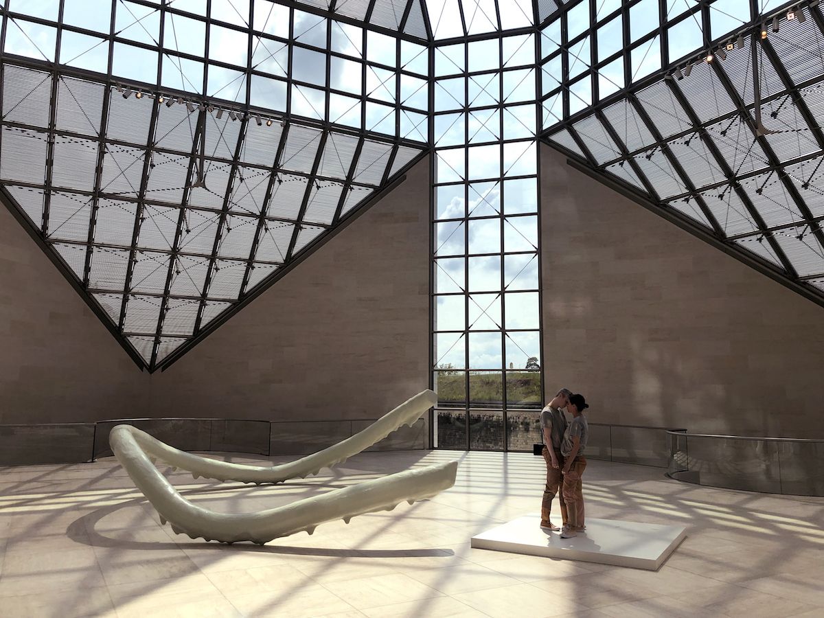 Installation view of a previous performance by Performa artists Nairy Baghramian and Maria Hassabi at the Mudam Luxembourg – Musée d'Art Moderne Grand-Duc Jean Courtesy of Performa