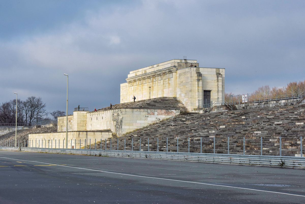 A 2007 survey revealed that the Zeppelin Grandstand, once the centrepiece of Nazi rallies, had been damaged by corrosion, dry rot and mildew Stadt Nürnberg/Christine Dierenbach