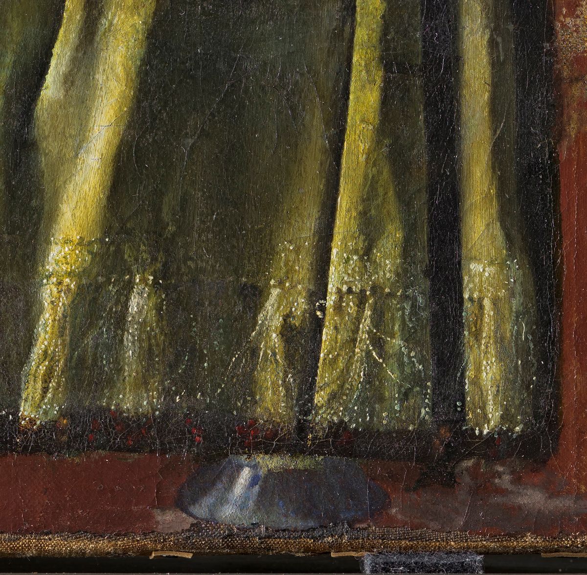 Detail of Vermeer’s Girl reading a Letter at an Open Window (1657-59) showing the base of the wine glass Courtesy SKD