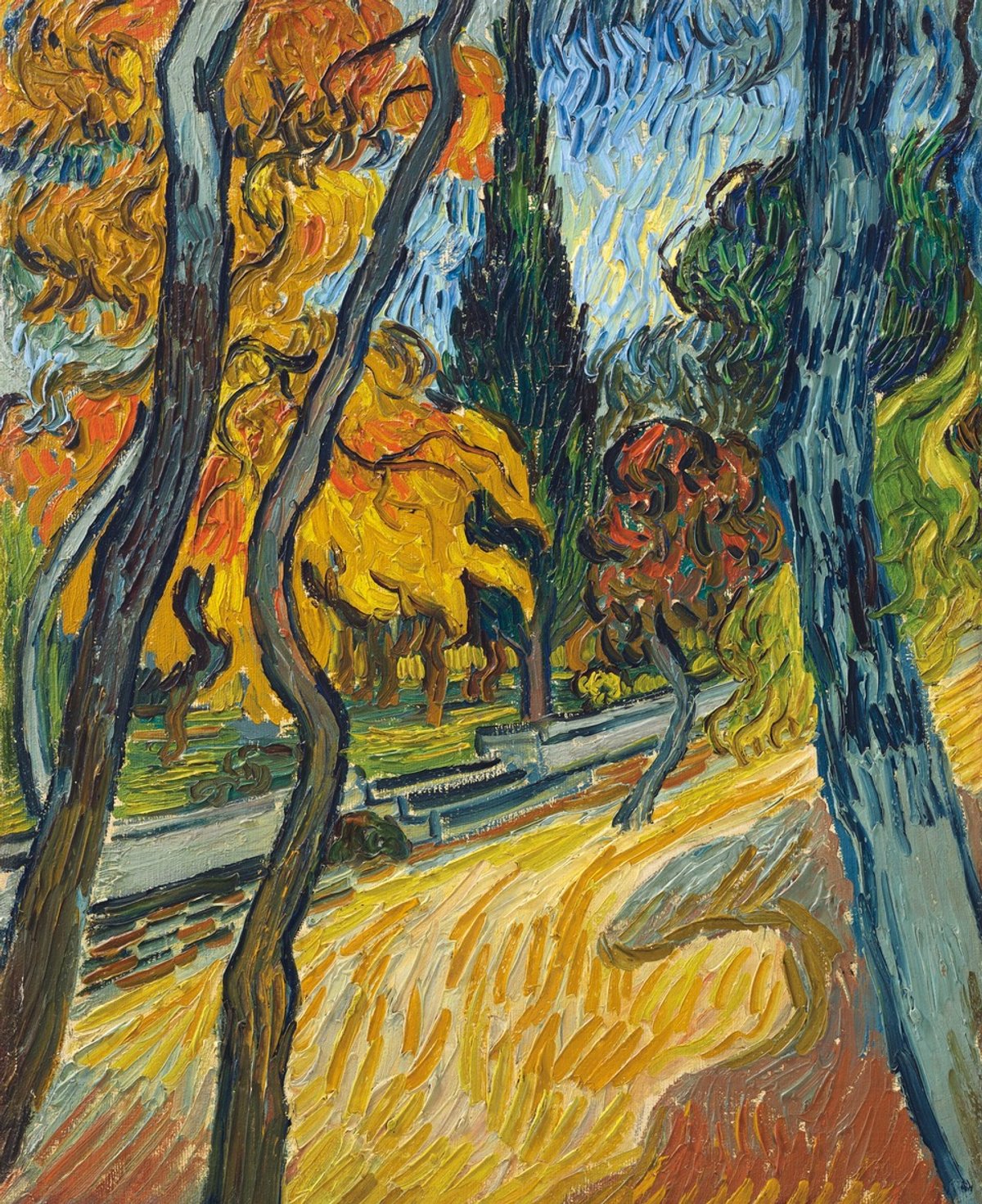 Van Gogh's Arbres dans le jardin de l’asile (1889) Courtesy of Christie’s
