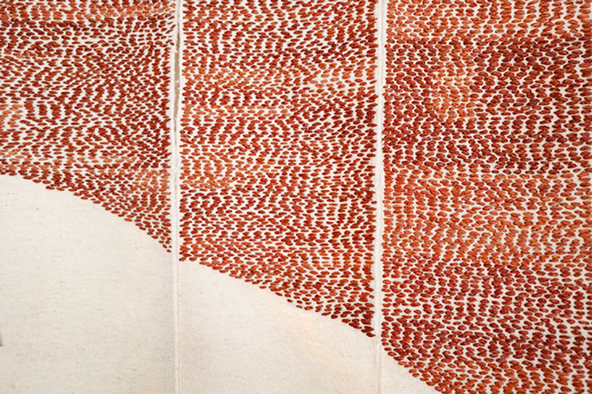 Detail from raffia embroidery, produced by the artisan Malika Benmoumen in Casablanca

Photo © Ayoub El Bardii, courtesy Moroccan Ministry of Youth, Culture and Communication


