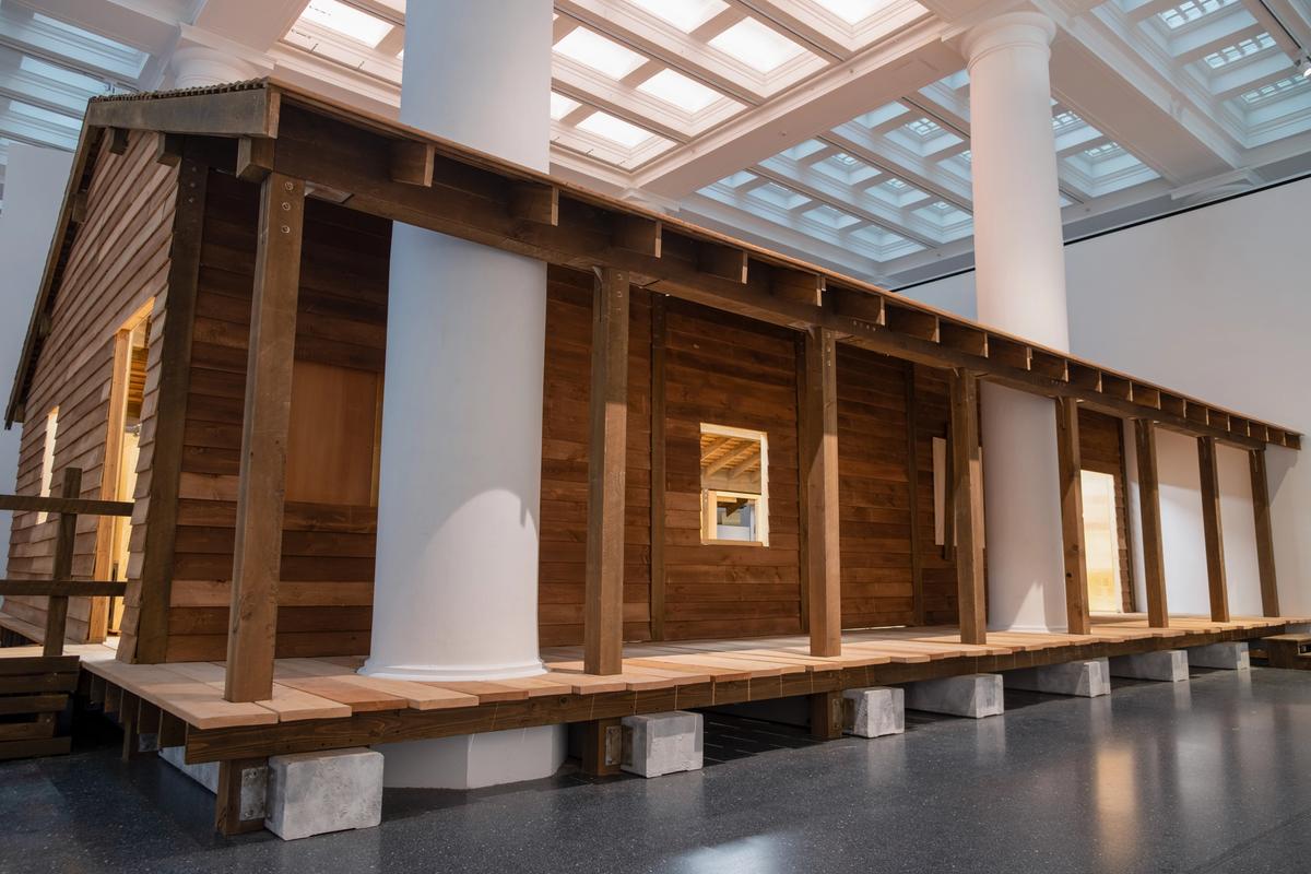 virgil abloh exhibits 'acqua alta' series of sinking furniture during  venice art biennale