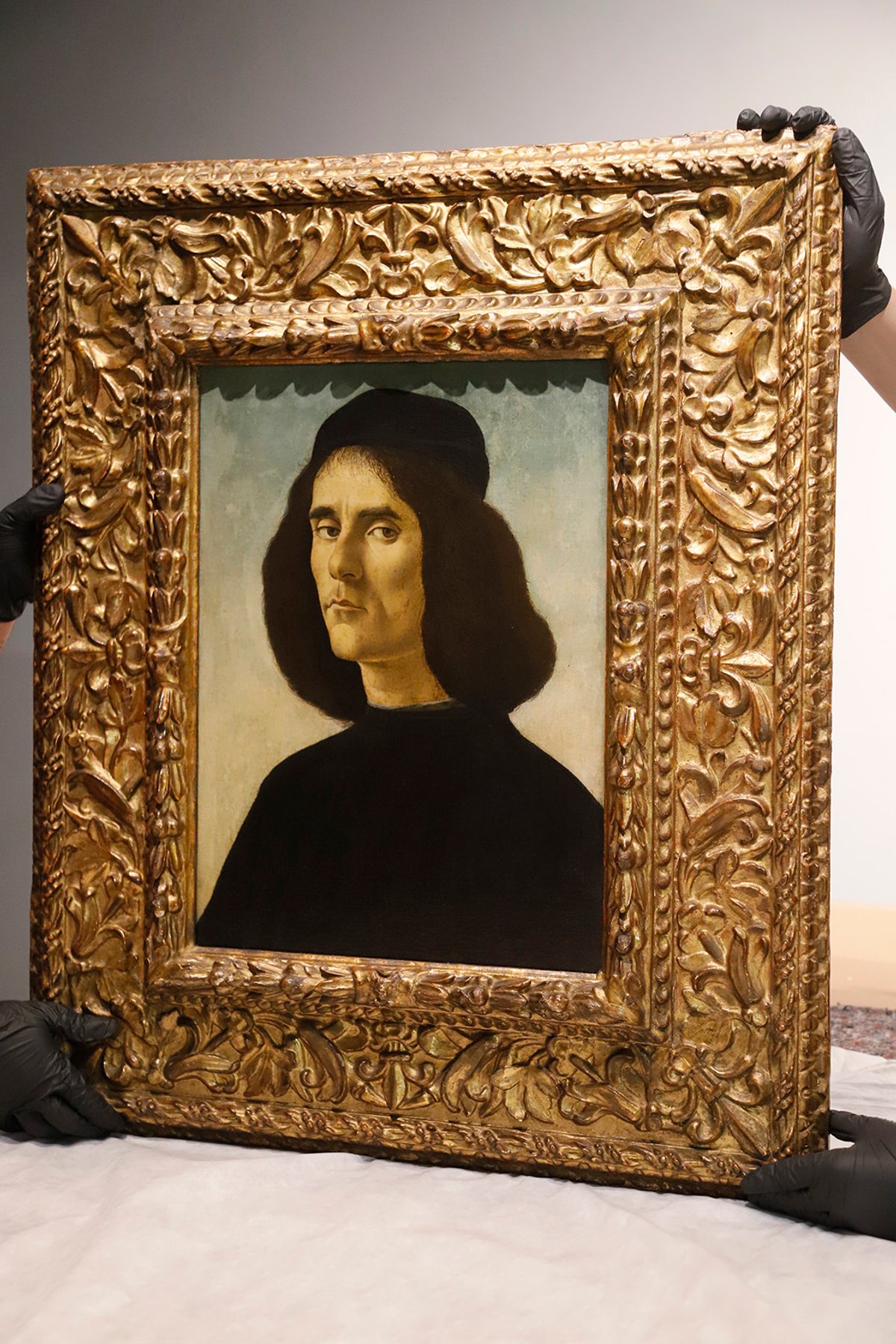 Sandro Botticelli portrait of the Greek-born poet and soldier Michele Marullo Tarcaniota Courtesy of Trinity Fine Art. Photo: Mark Dalton