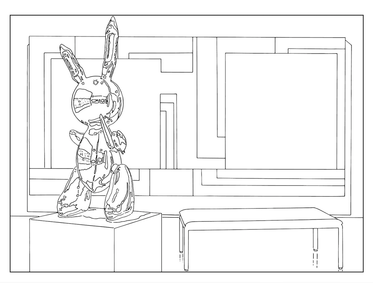 (Bunny) Sculpture and Painting (traced) (1999/2019) Courtesy of the artist and Metro Pictures, New York