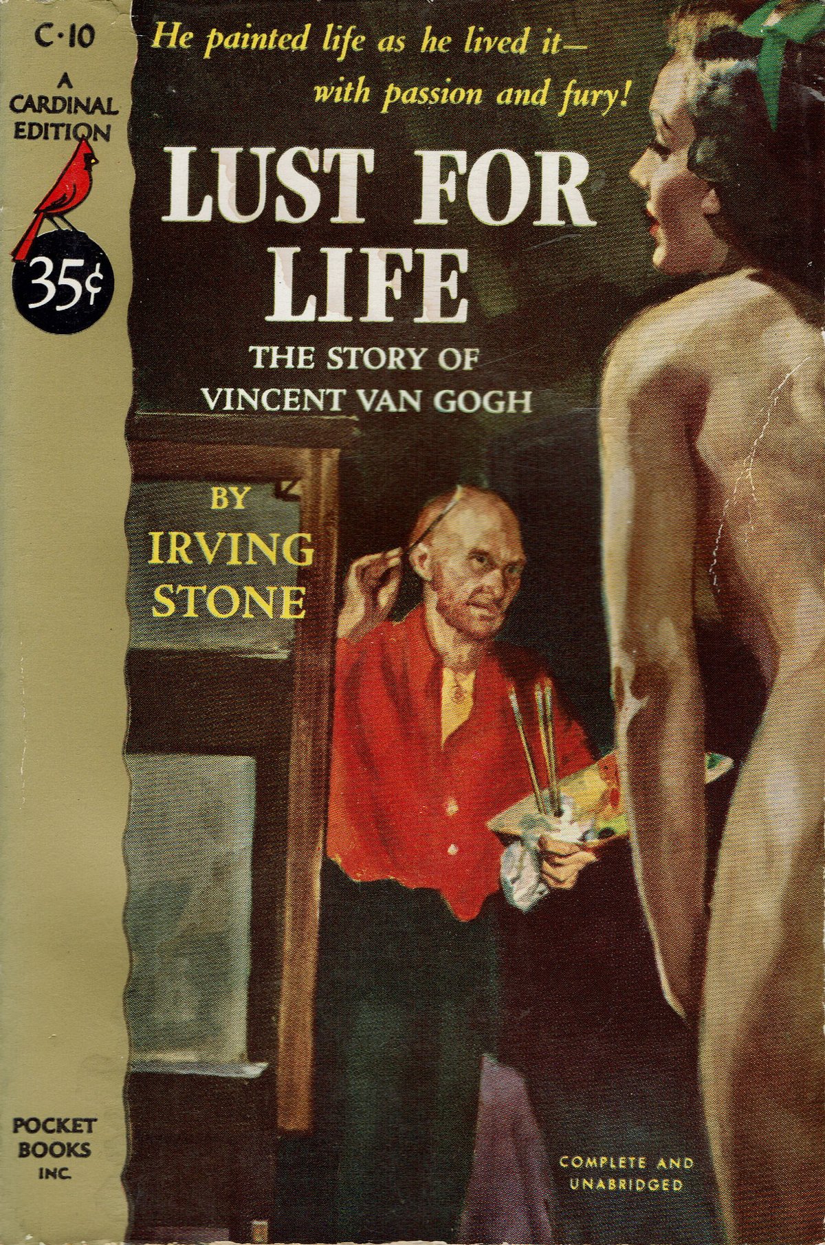 Cover of Irving Stone’s novel Lust for Life: The Story of Vincent van Gogh, Pocket Books/Cardinal edition, 1951