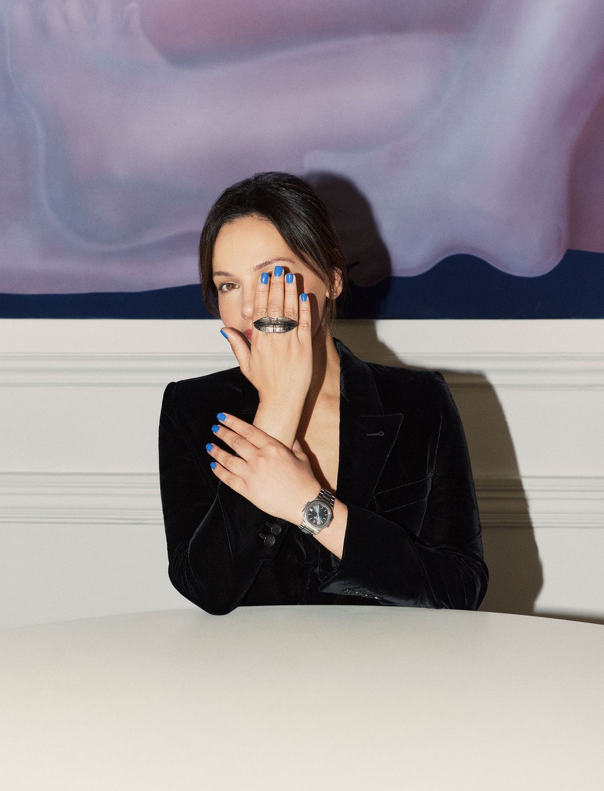 Rachel Verghis: artwork by George Rouy, ring by Jannis Kounellis Photography by Trisha Ward; Hair and makeup by Grace Hatcher