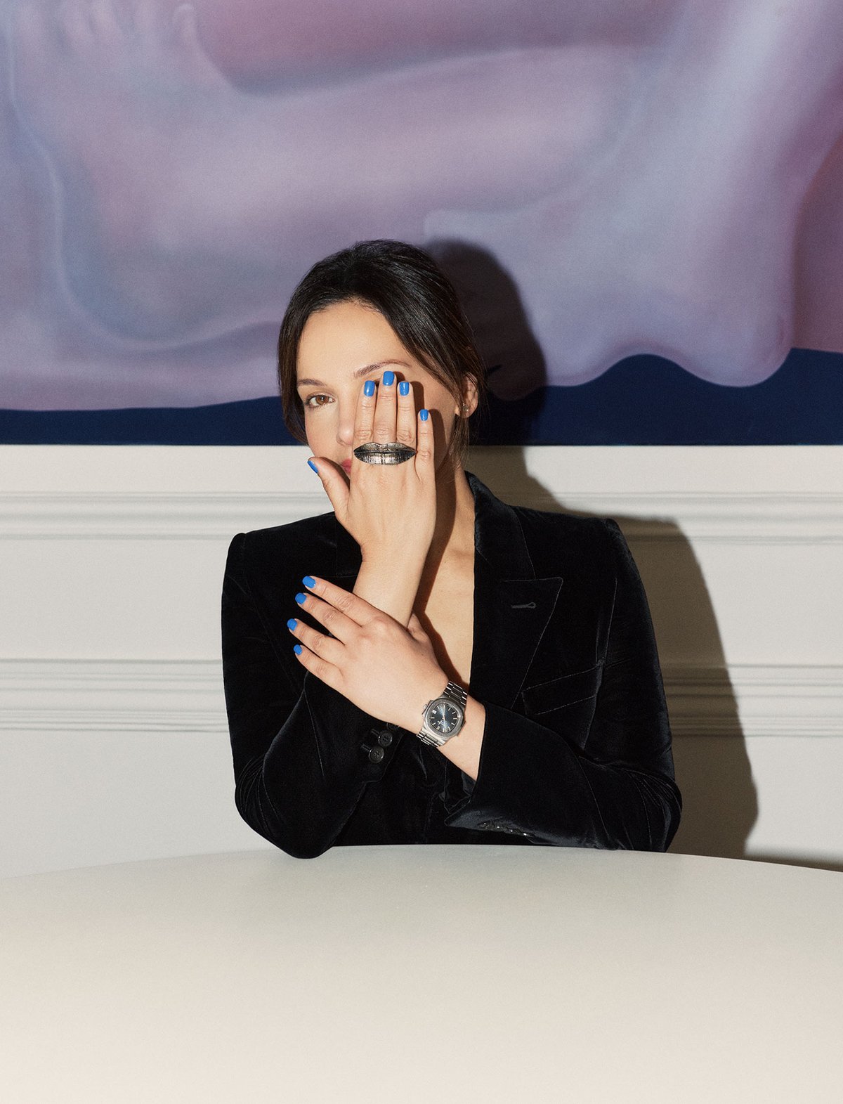 Rachel Verghis: artwork by George Rouy, ring by Jannis Kounellis Photography by Trisha Ward; Hair and makeup by Grace Hatcher