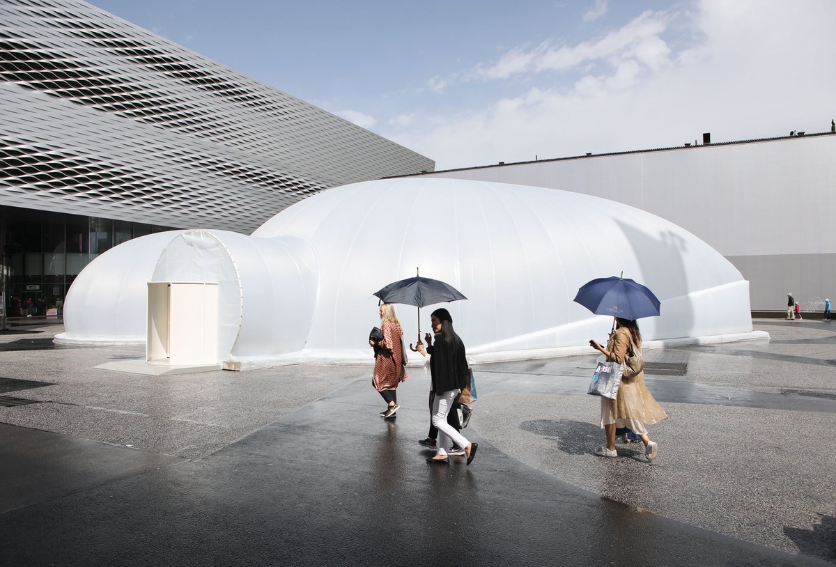Alexandra Pirici's Aggregate (2017-19) will be performed for four hours a day inside an igloo-like pavilion on Basel's Messeplatz © David Owens