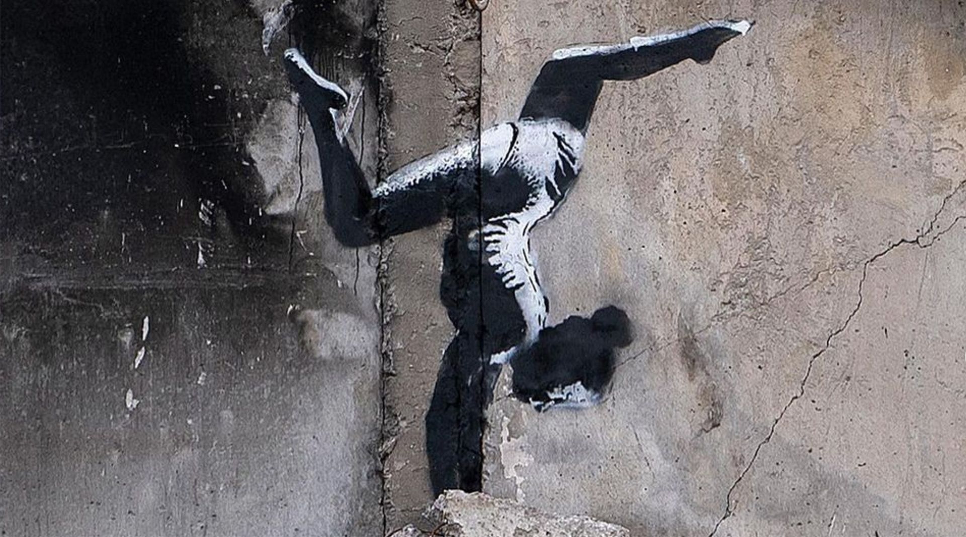 Detail of the Banksy mural in Borodyanka Via Instagram