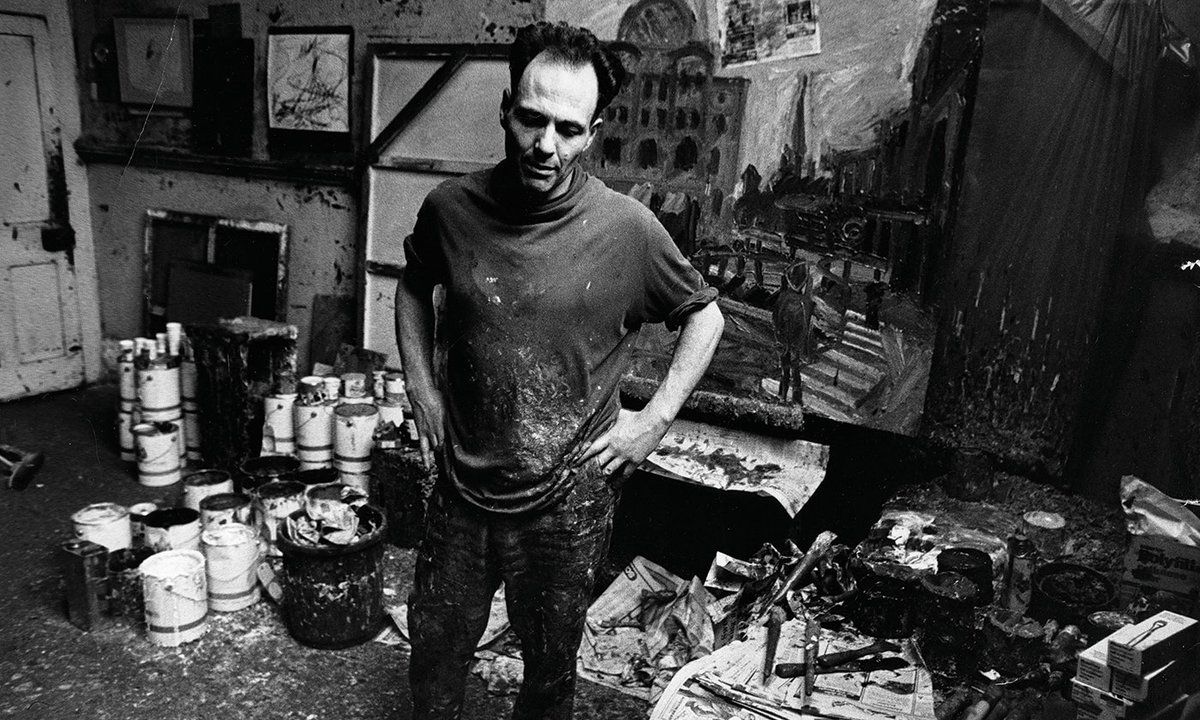 An early photo of Frank Auerbach in his studio

Heritage Image Partnership Ltd/Alamy Stock Photo