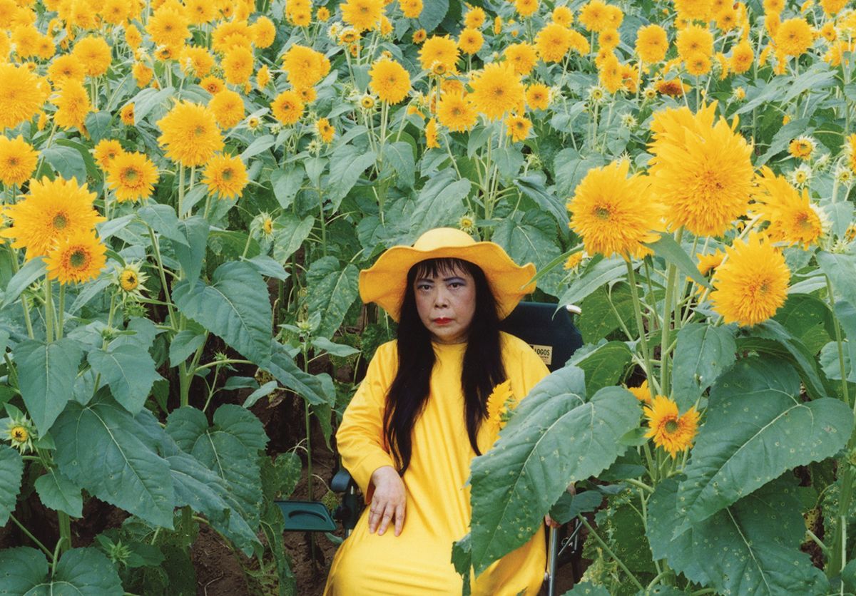 A still from Yayoi Kusama’s Flower Obsession (Sunflower) Collection of Yayoi Kusama, courtesy of the NYBG
