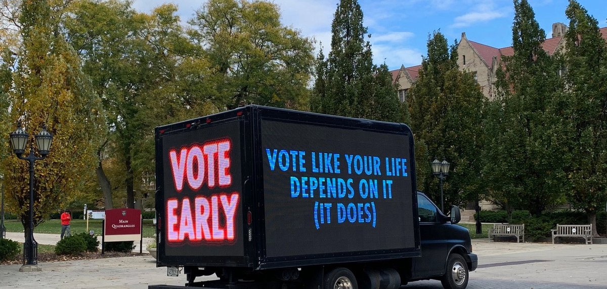 Jenny Holzer's You Vote project was done in collaboration with students at The University of Chicago Photo: Ruth Lopez