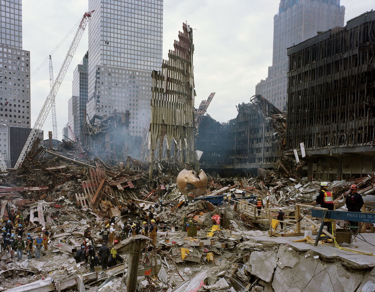 Joel Meyerowitz, Rescue Workers on the Plaza, New York City, 2001 Collection NSU Art Museum Fort Lauderdale; Gift of Joel Meyerowitz.
