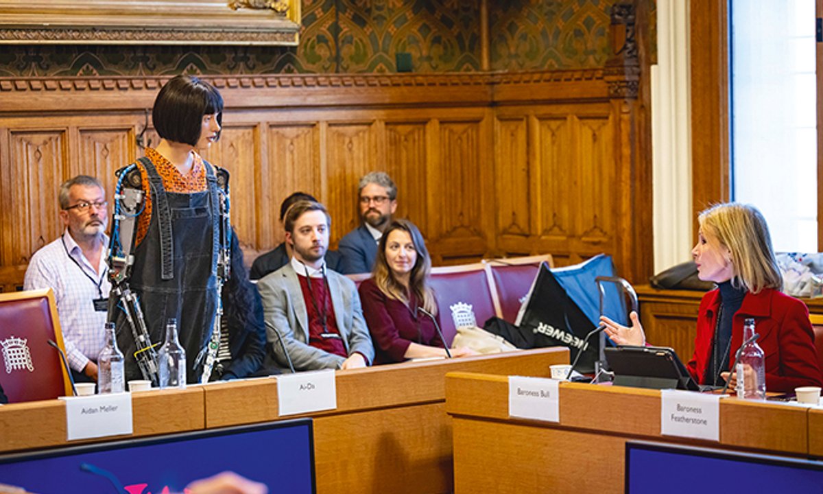 Artist robot goes to UK parliament—and gives politicians nightmares Artist robot goes to UK parliament—and gives politicians nightmares