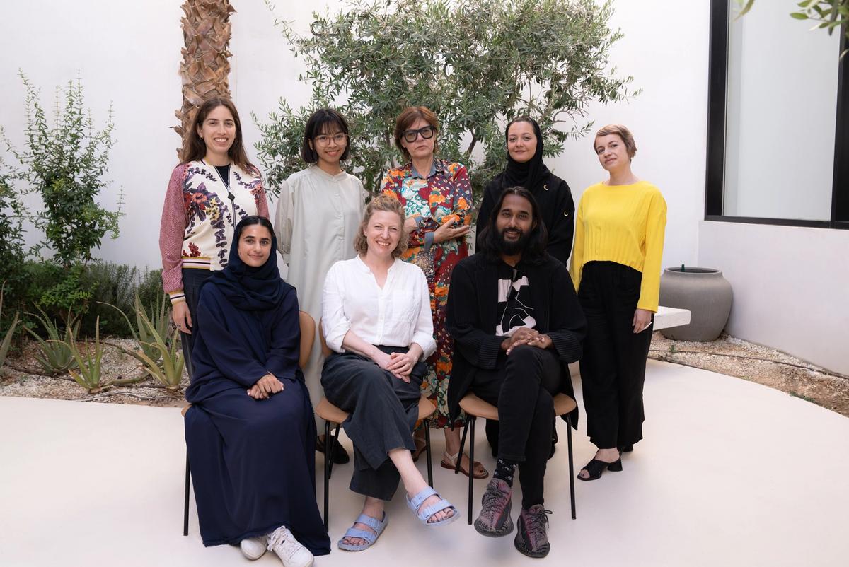 The 2024 Diriyah Contemporary Art Biennale curatorial team
Top (L-R): Ana Salazar, Dian Arumningtyas, Ute Meta Bauer, Wejdan Reda, Anca Rujoiu; Bottom (L-R): Alanood A Alsudairi, Rose Lejeune, Rahul Gudipudi
Photo courtesy of the Diriyah Biennale Foundation.